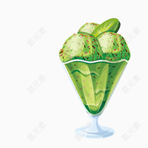 绿色豆沙冰激凌