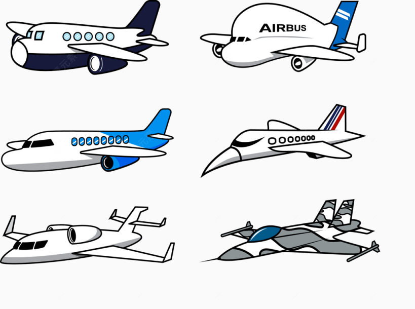 矢量图白色飞机下载
