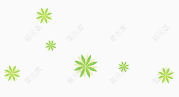 绿色花朵漂浮装饰素材