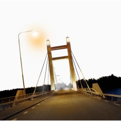 路灯下的桥