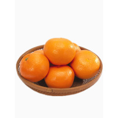 六个橙色的成熟橘子