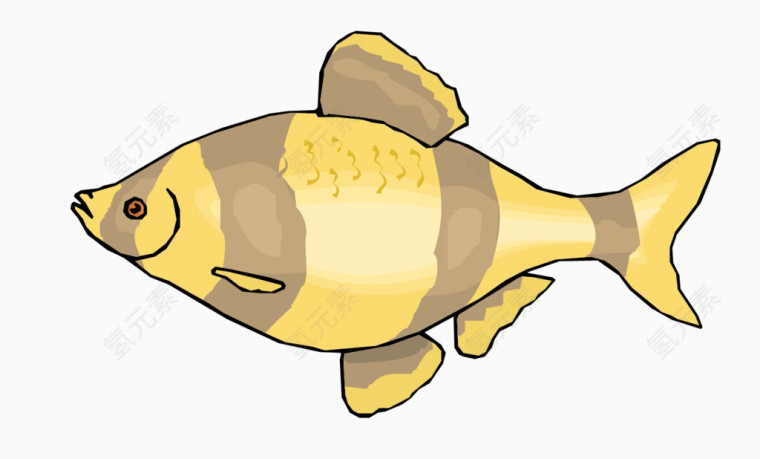 矢量黄棕观赏鱼素材