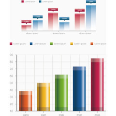 柱状统计图矢量素材
