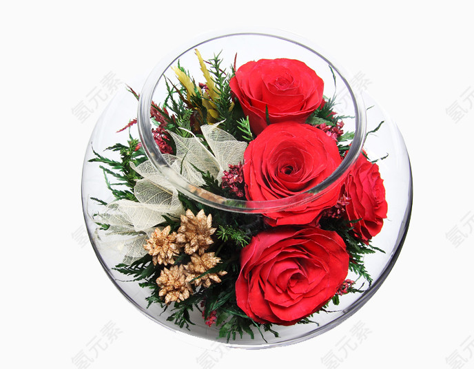 红色玫瑰装饰花朵