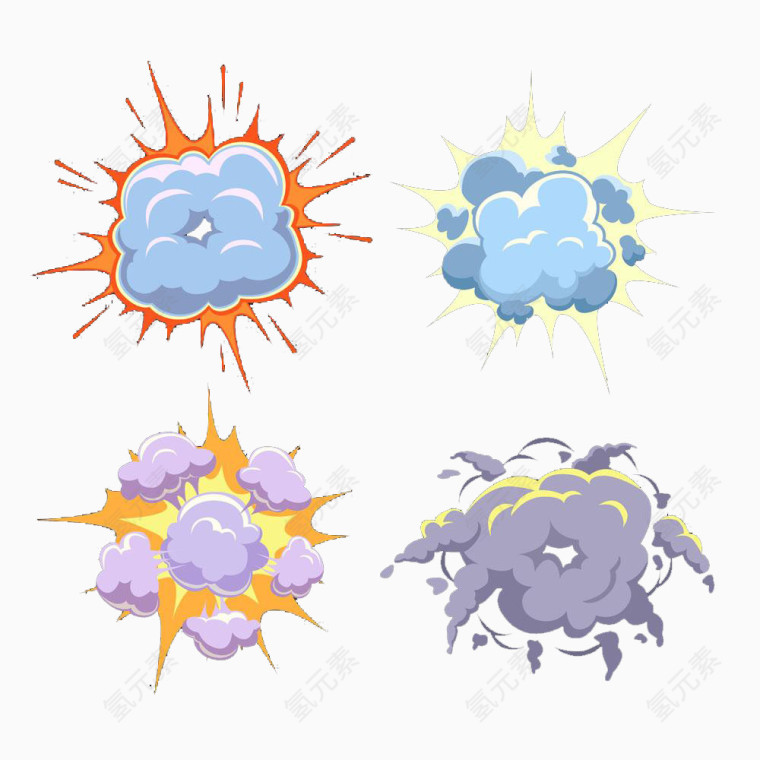 炸弹爆炸后卡通烟雾效果