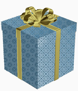 卡通蓝色花纹礼物盒子