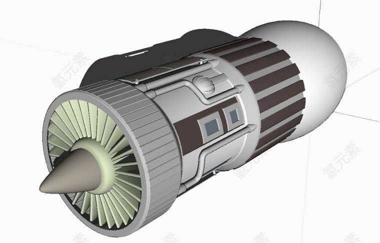 飞机涡轮3D效果图
