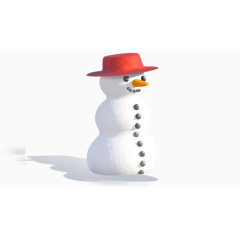 戴小红帽的雪人