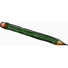 矢量手绘绿色铅笔