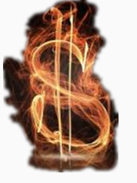 燃烧的美金符号图片素材