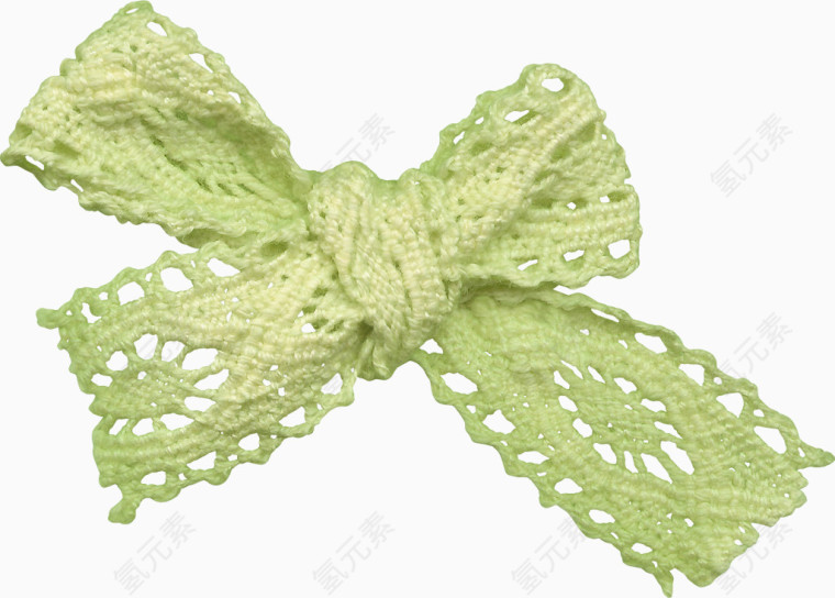 绿色毛织蝴蝶结
