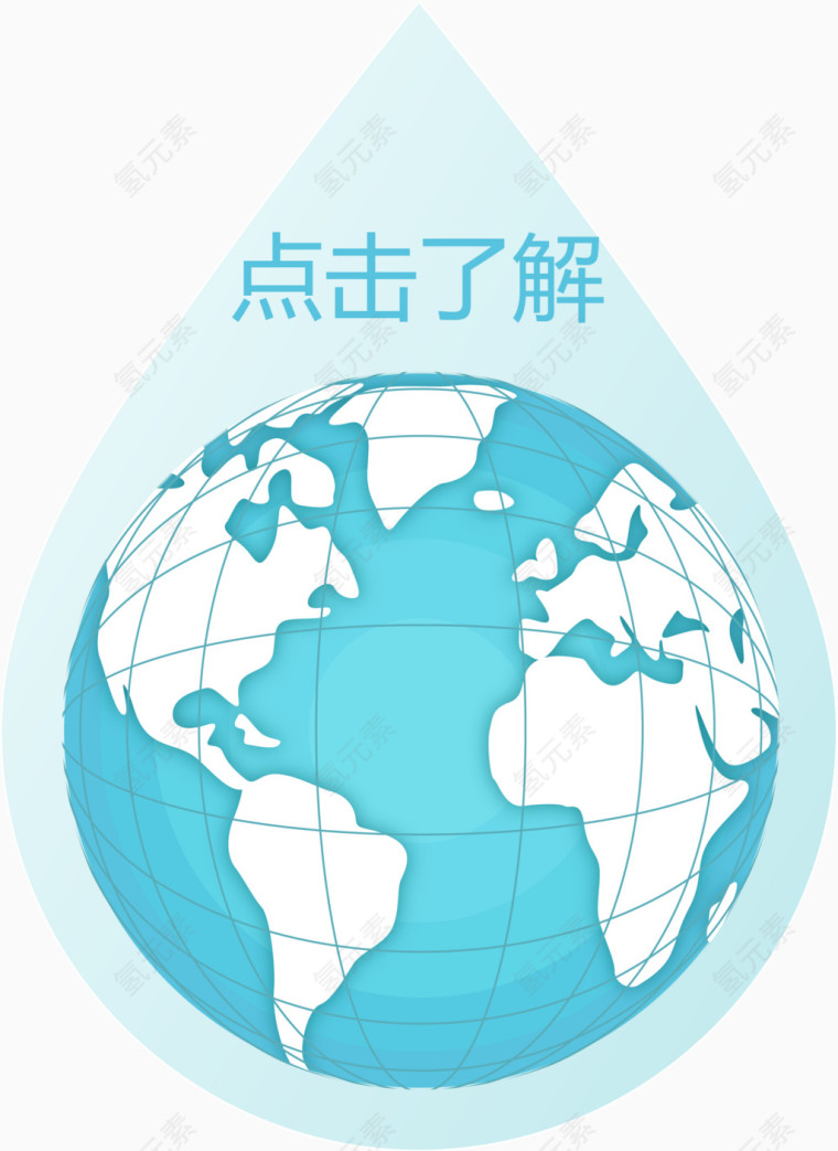 地球仪水滴形状点击了解矢量图