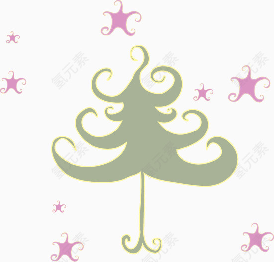 矢量圣诞树装饰图案免扣素材