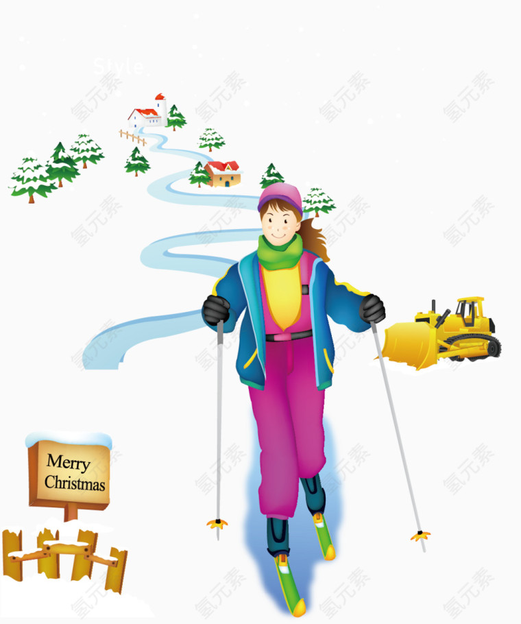 滑雪女孩