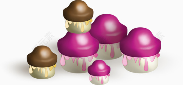卡通紫色小蘑菇