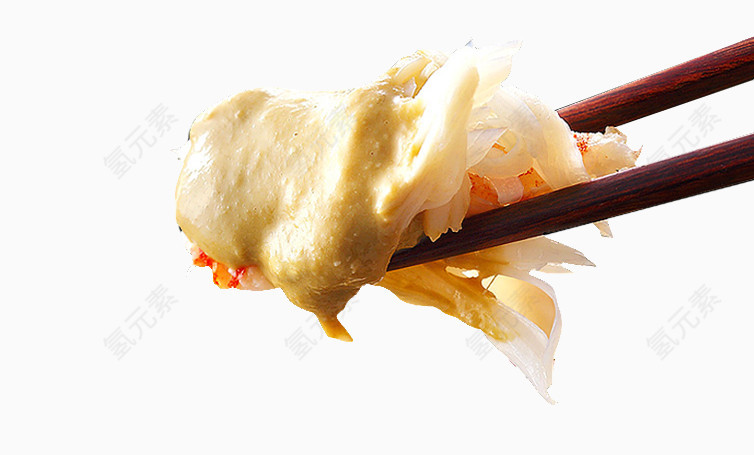 筷子夹红毛蟹肉