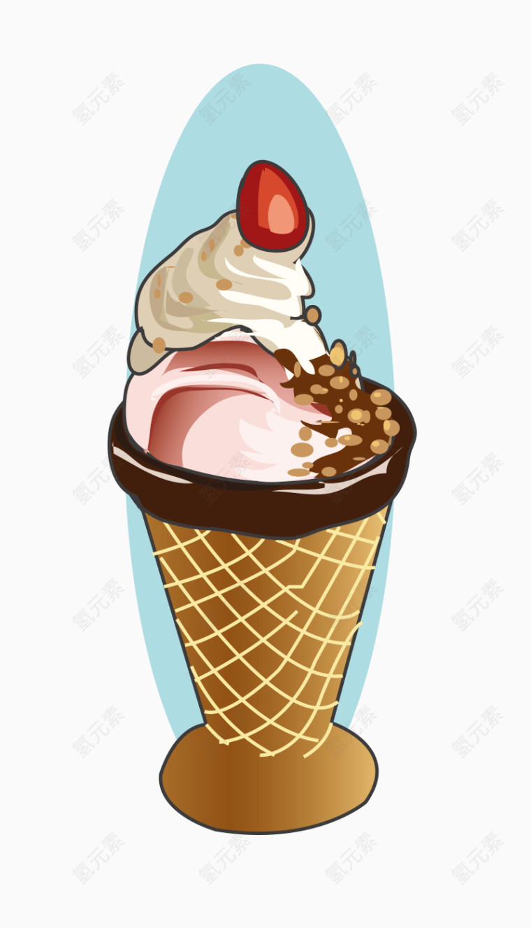 冰淇淋卡通装饰矢量