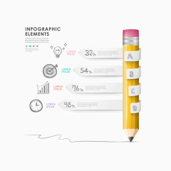 矢量铅笔信息图