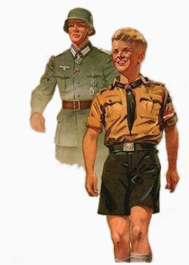 纳粹德国士兵与少年