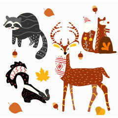 秋季森林动物
