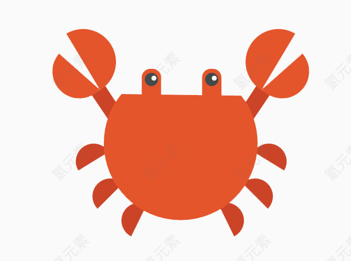 可爱红色小螃蟹