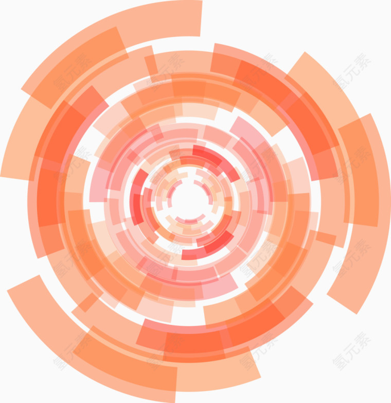 橙色圆形装饰图案素材矢量