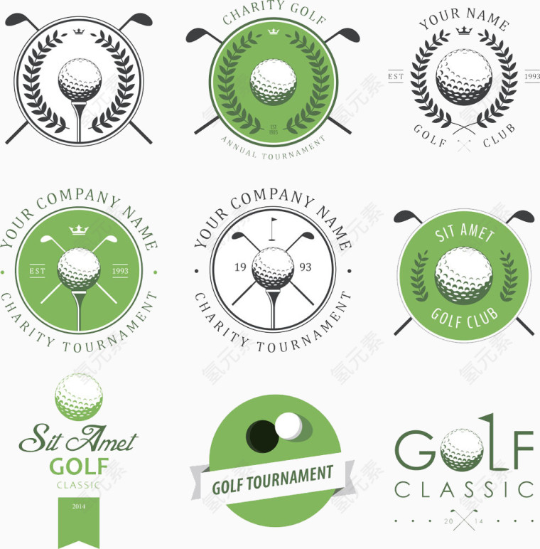 高尔夫球图标设计素材图片