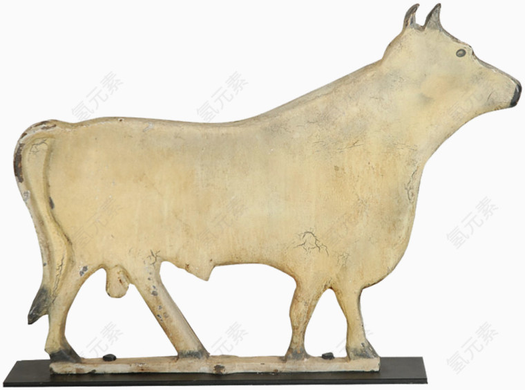 棕色金属牛模型