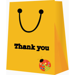 矢量创意设计商场手提黄色购物袋图