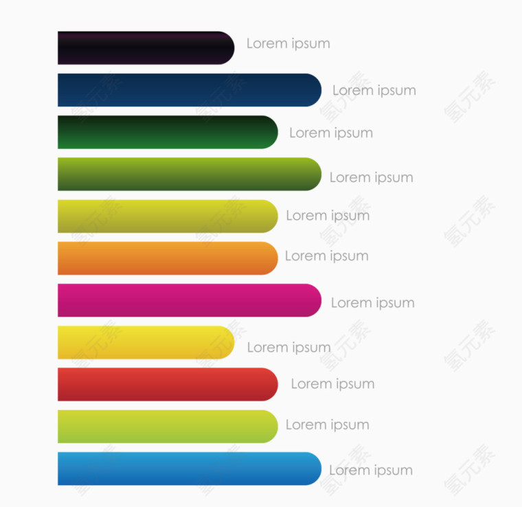 彩色条状图矢量
