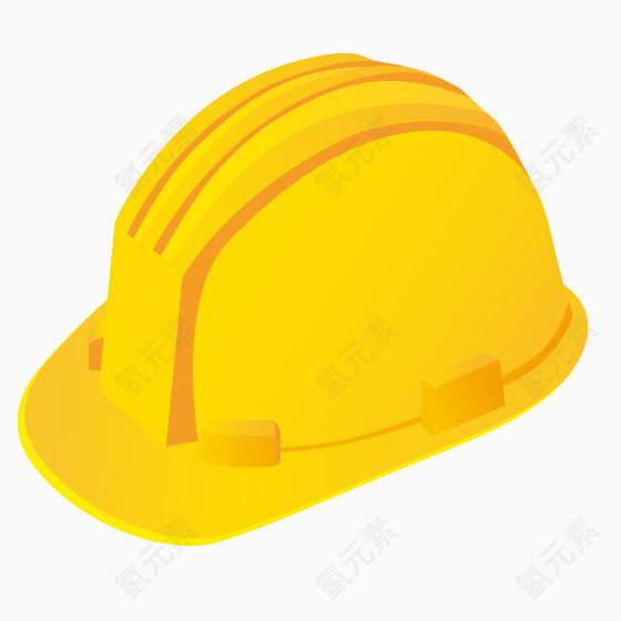 矢量黄色建筑安全帽