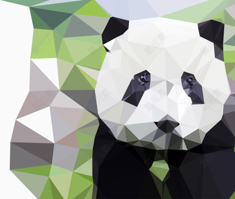 矢量图水晶大熊猫每一块多是素材可拆