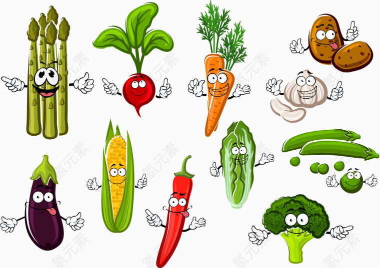 矢量创意蔬菜