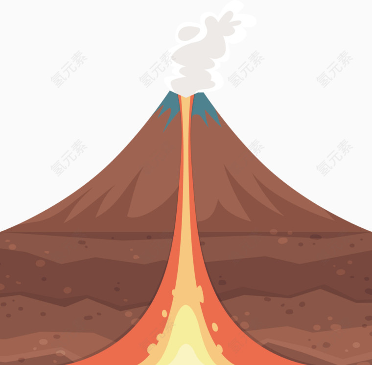 矢量手绘火山