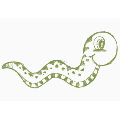 矢量手绘绿色小蛇