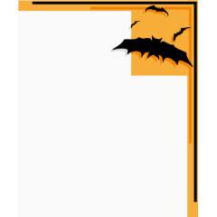 黄色蝙蝠花纹边框矢量