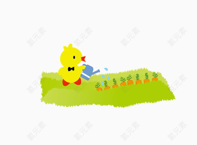 黄色小鸭草坪