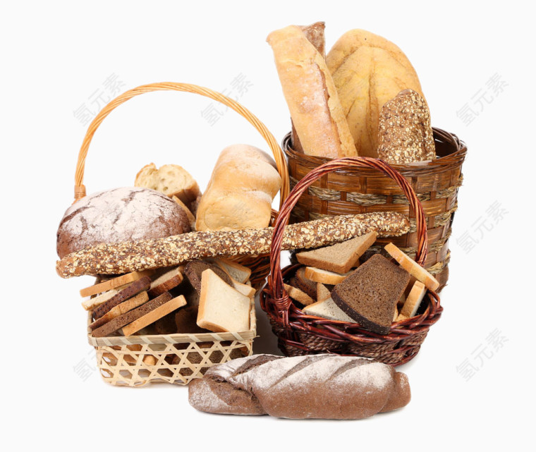 竹筐里的面包