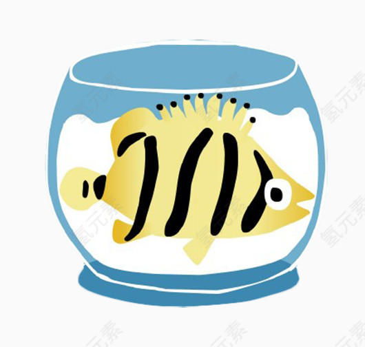 卡通鱼缸小鱼