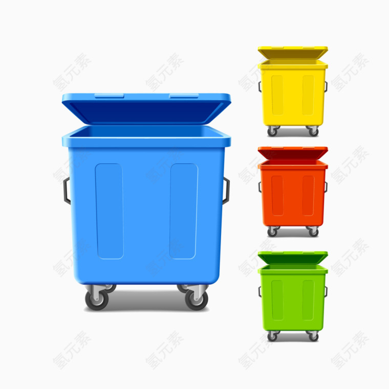 矢量图 垃圾桶 分类垃圾 环保