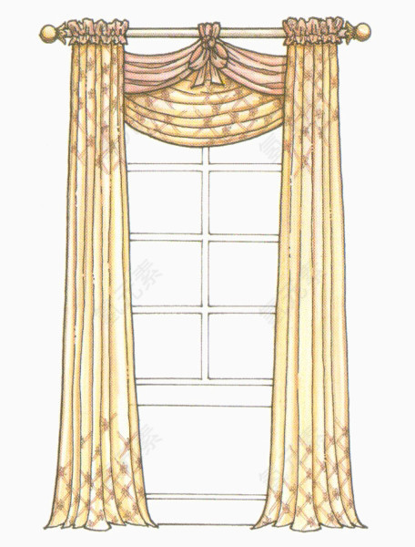 欧式手绘装饰窗帘