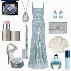 蓝色女神长裙