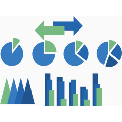 扁平蓝色数据图表