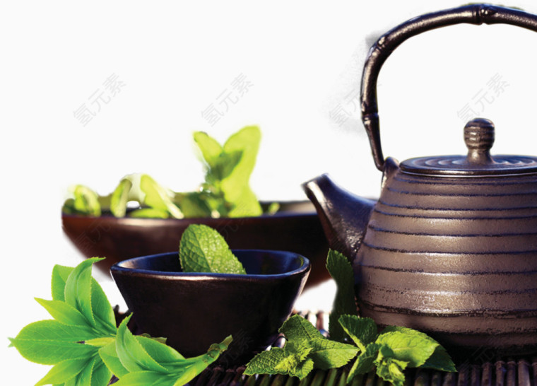 紫砂壶茶叶图片