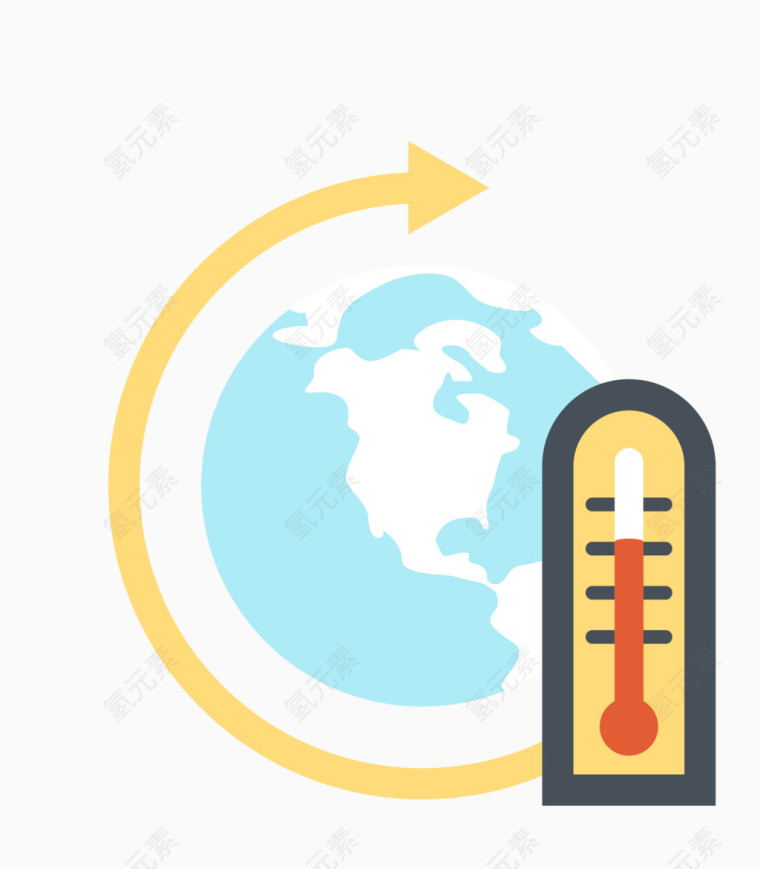 矢量地球温度计素材
