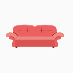 矢量红色双人沙发