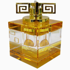 金色盖透明玻璃瓶香水