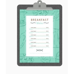 早餐菜单设计矢量素材