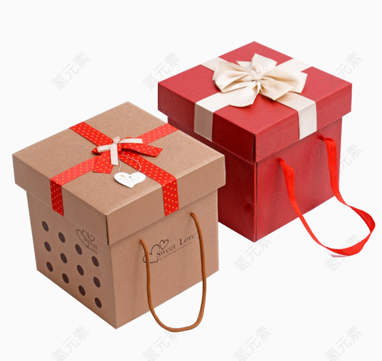 红色和棕色礼品盒