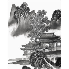 山水水墨画